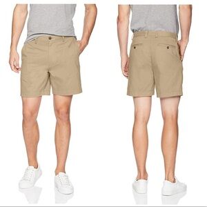 Amazon Essentials men's khaki flat front shorts